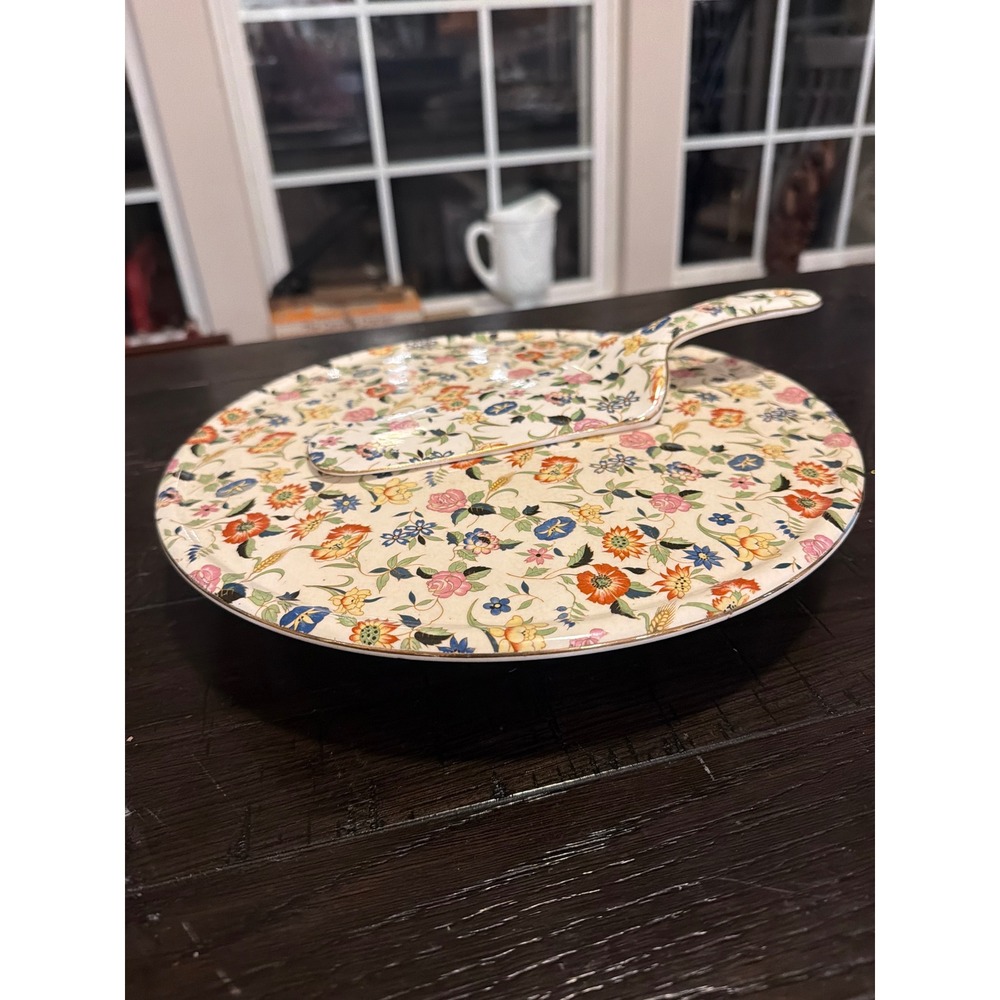 Andrea by Sadek Imperial / Corona Cake Platter & Server – Floral Chintz 12"